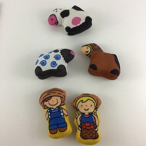 Melissa & Doug K's Kids Take Along Farm Play Mat Plush Animal Rattle Farmer Toy - Picture 3 of 9